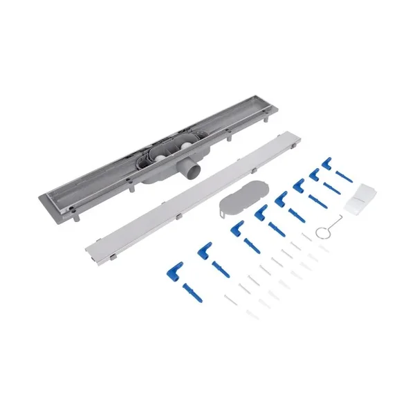 Трап линейный Qtap Dry Tile304-700 из нержавеющей стали с сухим затвором под плитку (QTDRYTILE304700)