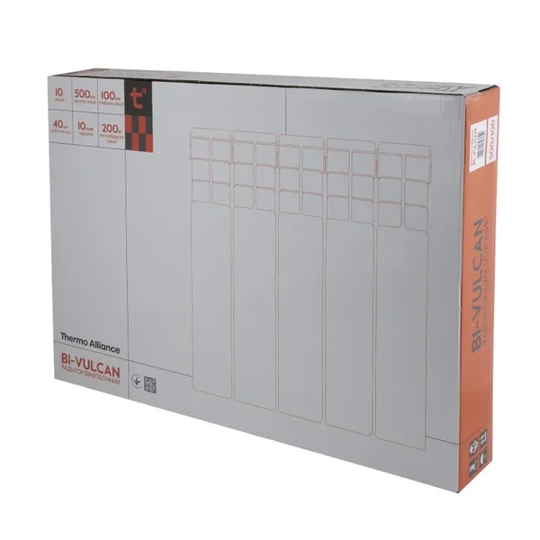 Биметаллический радиатор Thermo Alliance Bi-Vulcan 500/100 белый на 10 секций (V500100B)