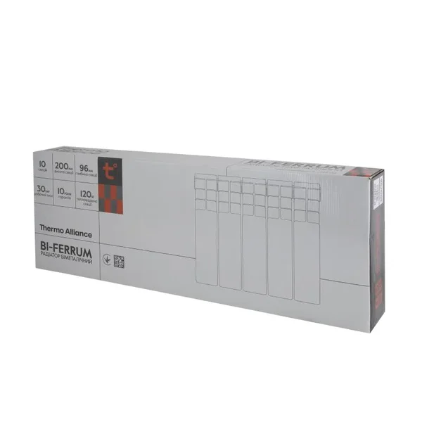 Радиатор биметаллический Thermo Alliance Bi-Ferrum 200/96 белый, 10 секций с боковым подключением (F20096B)