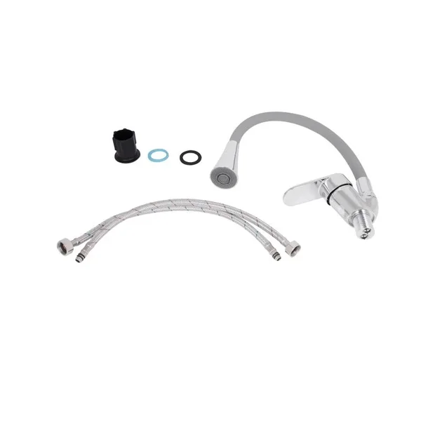 Смеситель для кухни Lidz Tani 008F3 серый / хром с гибким изливом (LDTAN008F3GCR39507)