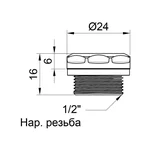Заглушка Thermo Alliance Standart SD213W15 латунна хромована зовнішня 1/2