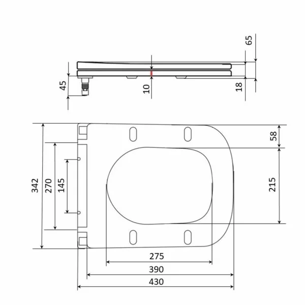 Сиденье для унитаза Qtap (Tern) с микролифтом Slim QT99HY2238W