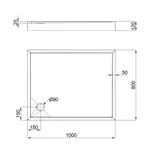 Душевой поддон Qtap Tern 301812C 100x80x12 см + сифон