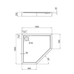 Душевой поддон Qtap Diamond 301112 акриловый белый пятиугольный 100×100 мм см с сифоном (DIAMOND301112)