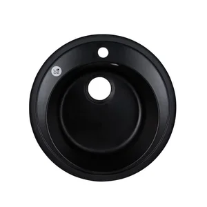 Кухонная мойка Lidz D510/200 ANT-15 из искусственного камня антрацитовая круглая (LIDZANT15D510200)