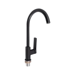 Смеситель для кухни Qtap Slavonice QTSLA9042103UB латунный черный матовый с поворотным изливом (QTSLA9042103UB)