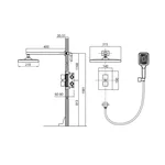 Душова система Qtap Aquarius QTAQA65T103NGC латунна, хром, термостатична для прихованого монтажу на 2 споживачі (QTAQA65T103NGC)