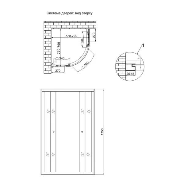Душова кабіна напівкругла Lidz SC80x80SATMIDFR Latwa SC80×80 мм.SAT.MID.FR сатинова з матовим склом 4 мм без піддона (LLSC8080SATMIDFR2)