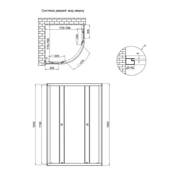Душова кабіна Lidz SC80x80SATLOWGR Latwa SC80×80 мм.SAT.LOW.GR сатинова з тонованим склом 4 мм без піддона (LLSC8080SATLOWGR2)