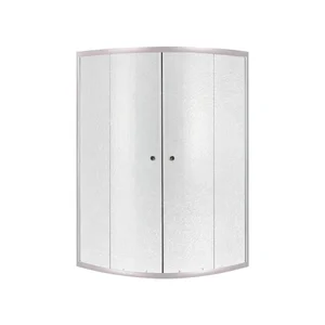 Душова кабіна Lidz SC90x90SATHIGHFR Latwa SC90×90 мм.SAT.HIGH.FR напівкругла розсувна сатинова з матовим склом 4 мм без піддона (LLSC9090SATHIGHFR2)