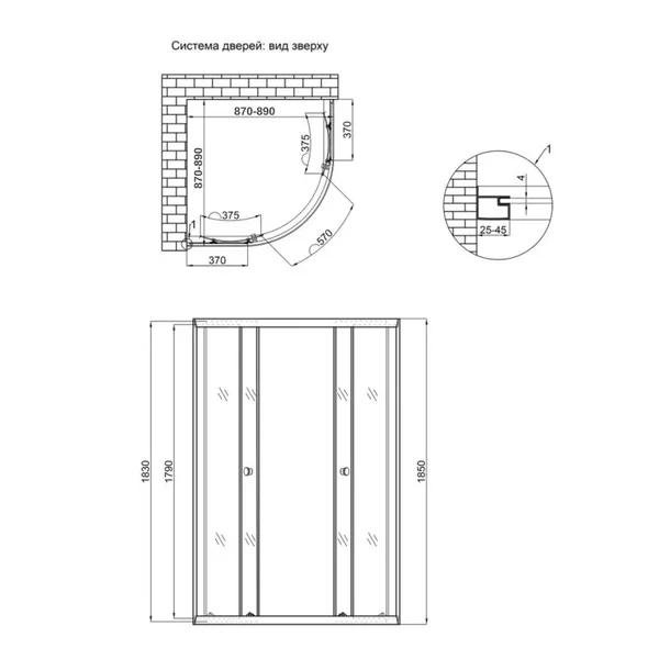 Душова кабіна Lidz SC90x90SATLOWFR Latwa SC90×90 мм.SAT.LOW.FR сатинова з матовим склом 4 мм, без піддона (LLSC9090SATLOWFR2)