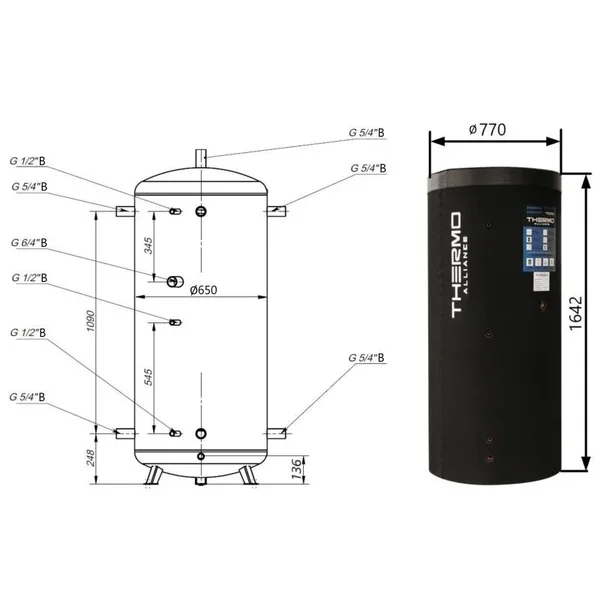 Теплоакумулятор Thermo Alliance TA-ТАМ-00 500 з ізоляцією 60 мм (TAТАМ0050060)