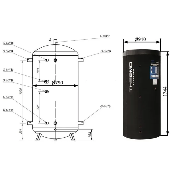 Теплоаккумулятор Thermo Alliance TA-ТАМ-00 750 с изоляцией 60 мм