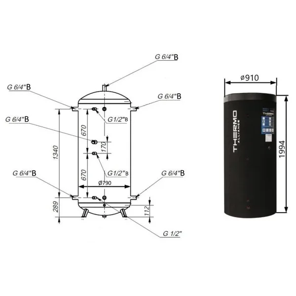 Теплоакумулятор Thermo Alliance TA-ТАМ-00 1000 з ізоляцією 60 мм