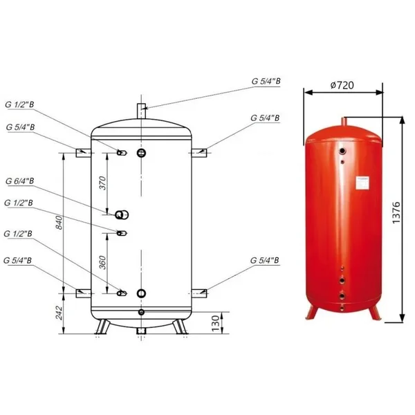 Теплоаккумулятор Thermo Alliance TA-ТАМ-00 300 без изоляции