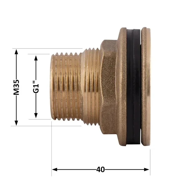Врезка Thermo Alliance Standart SD40025 латунная для бака 1 (SD40025)