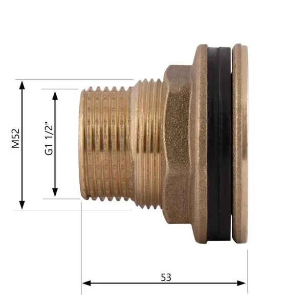Врезка Thermo Alliance Standart SD40040 латунная для бака 1 1/2 (SD40040)