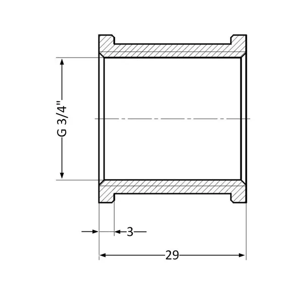 Муфта равнопроходная Thermo Alliance Standart SD40420 латунная с внутренней резьбой 3/4 (SD40420)