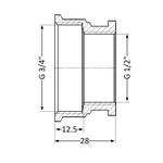 Муфта переходная Thermo Alliance 1/2х3/4 Standart 1/2