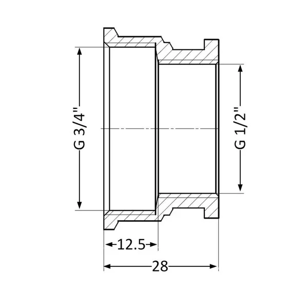Муфта переходная Thermo Alliance 1/2х3/4 Standart 1/2