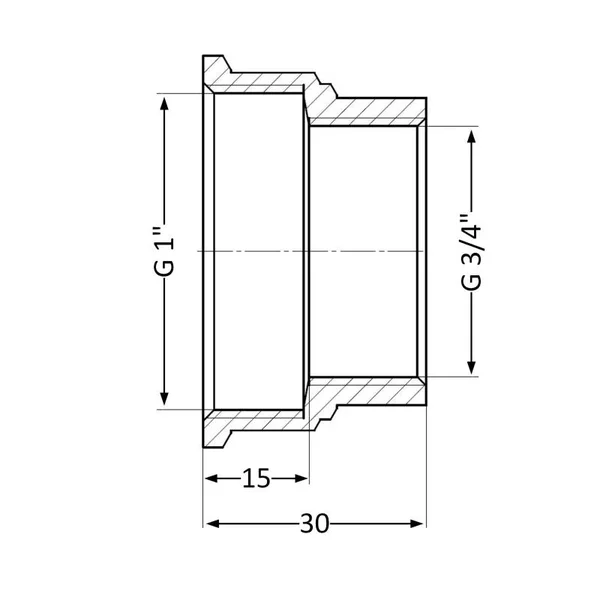 Муфта редукционная Thermo Alliance 3/4х1 Standart 3/4