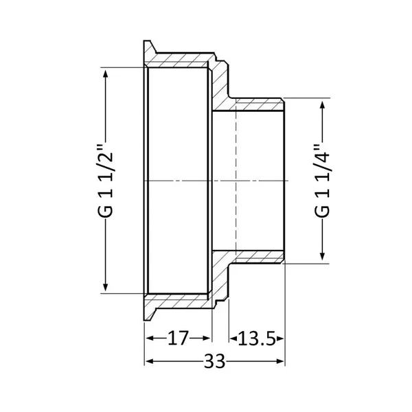 Перехідник редукційний Thermo Alliance 1/2х1 Standart латунний 1 1/2