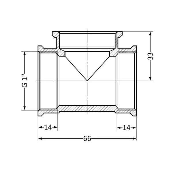 Тройник равнопроходной Thermo Alliance Standart SD41125 латунный с внутренней резьбой 1 (SD41125)