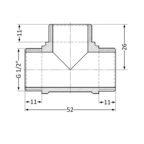 Тройник Thermo Alliance Standart SD41215 латунный равнопроходной 1/2