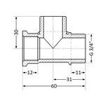 Тройник равнопроходной Thermo Alliance Standart SD41420 латунный с резьбой ВНН 3/4 (SD41420)