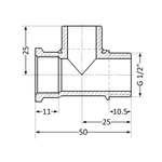 Тройник равнопроходной Thermo Alliance Standart SD41415 латунный 1/2