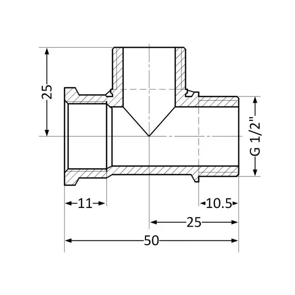 Тройник равнопроходной Thermo Alliance Standart SD41415 латунный 1/2