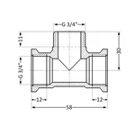 Тройник Thermo Alliance Standart SD41520 латунный 3/4