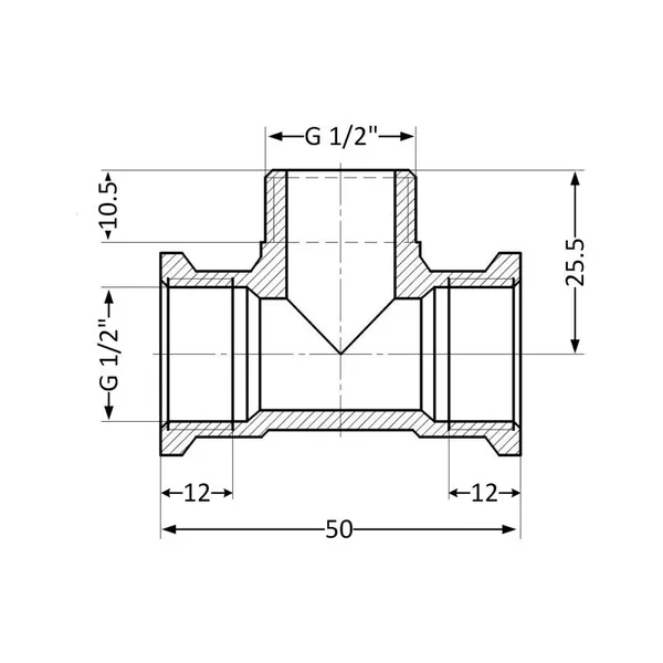 Тройник равнопроходной Thermo Alliance Standart SD41515 латунный 1/2