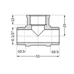 Тройник равнопроходной Thermo Alliance Standart SD41615 латунный 1/2