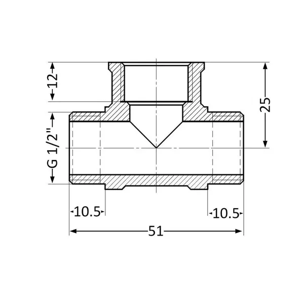 Тройник равнопроходной Thermo Alliance Standart SD41615 латунный 1/2