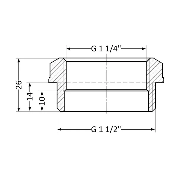 Футорка редукционная Thermo Alliance 1/2х1 Standart 1 1/2