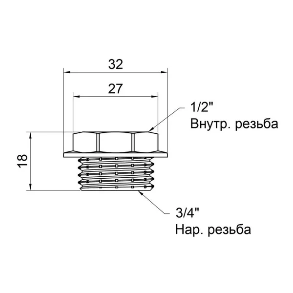 Футорка редукційна Thermo Alliance 3/4х1/2 Standart 3/4