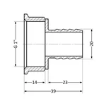 Штуцер Thermo Alliance SD4262520 Standart латунний з внутрішньою різьбою 20х1 (SD4262520)