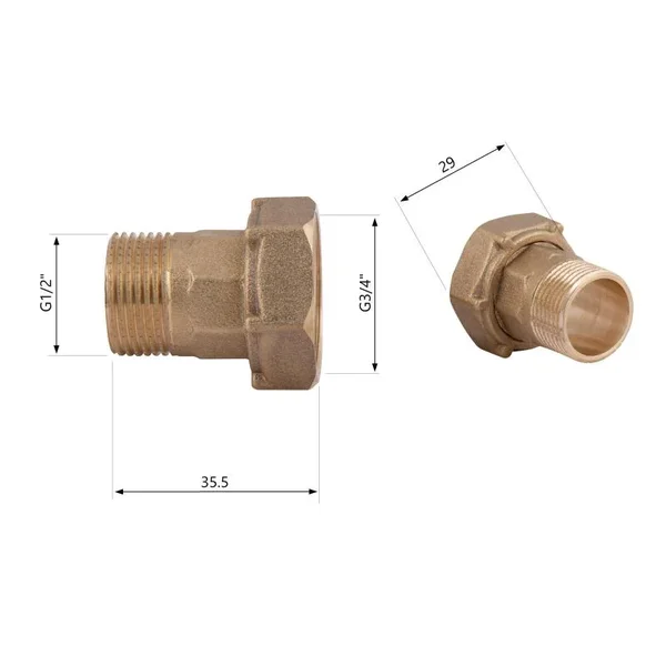 Комплект для счетчика Thermo Alliance 1/2З Standart SD42915 латунный с резьбой 1/2