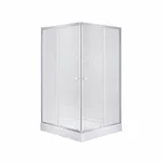 Душова кабіна Lidz SC80x80SATLOWFR Wawel SC80×80 мм.SAT.LOW.FR сатин з матовим склом Frost 4 мм та низьким акриловим піддоном Mazur (LWASC8080SATLOWFR2SET)