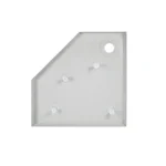 Пятиугольная душевая кабина Qtap Leo CRM10995-AC6 хромированная с прозрачным стеклом, распашная 90×90 мм см в комплекте с низким поддоном и сифоном (LEOCRM10995AC6SET)