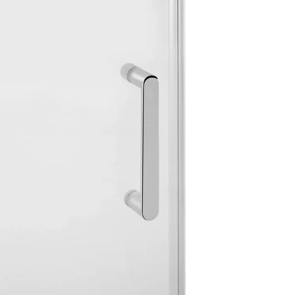 Пятиугольная душевая кабина Qtap Leo CRM10995-AC6 хромированная с прозрачным стеклом, распашная 90×90 мм см в комплекте с низким поддоном и сифоном (LEOCRM10995AC6SET)