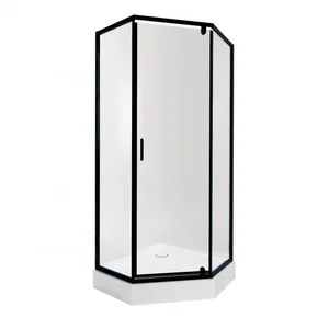 Душевая кабина Qtap Scorpio BLA10995-AC6 пятиугольная 90×90 мм см, черная, с поддоном и сифоном (SCOBLA10995AC6SET)