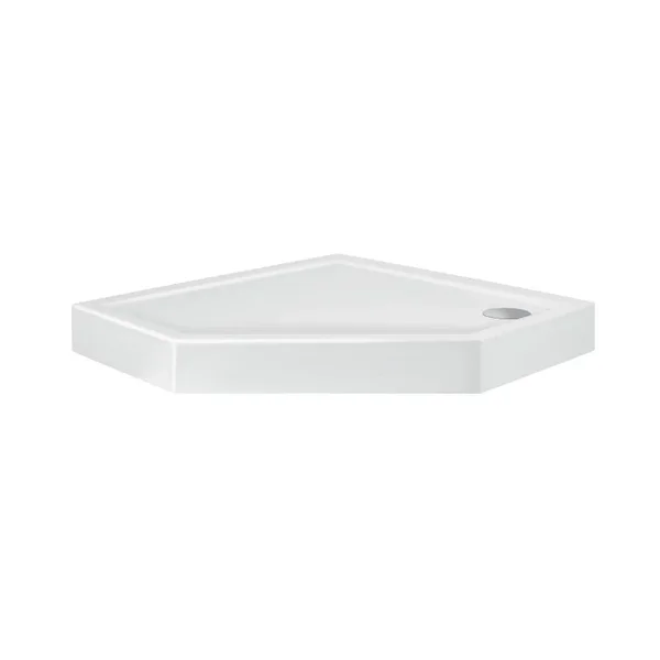 Душевая кабина Qtap Scorpio CRM10995-AC6 пятиугольная 90×90 мм см хромированная с прозрачным стеклом, с поддоном и сифоном (SCOCRM10995AC6SET)