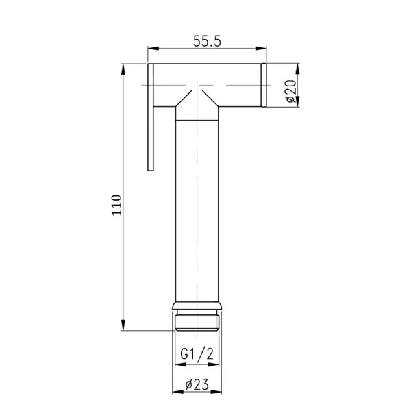 Лійка для гігієнічного душу Qtap Rucni округла QT889910842855OB Black Matt