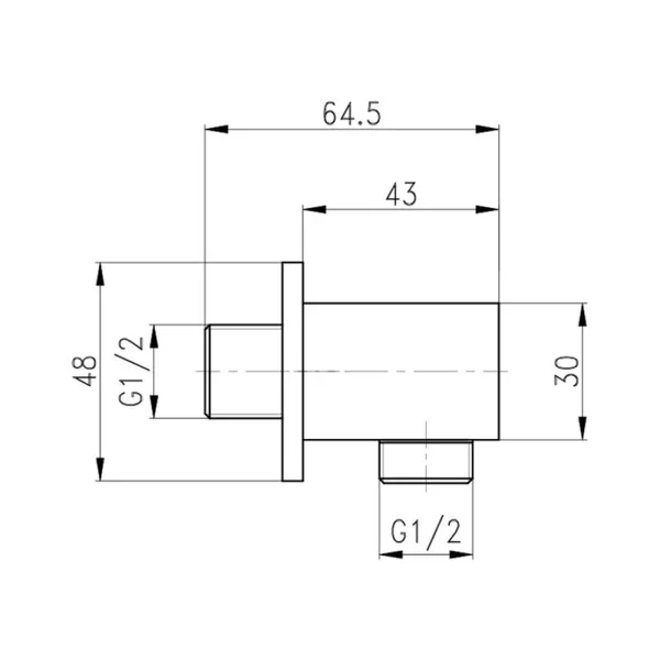 Шлангове підключення Qtap QT809810842857NB Spojeni прямокутне латунне чорне матове (QT809810842857NB)