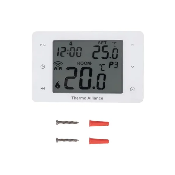 Недельный программируемый термостат Thermo Alliance ТА-2701WiFi сенсорный c WiFi