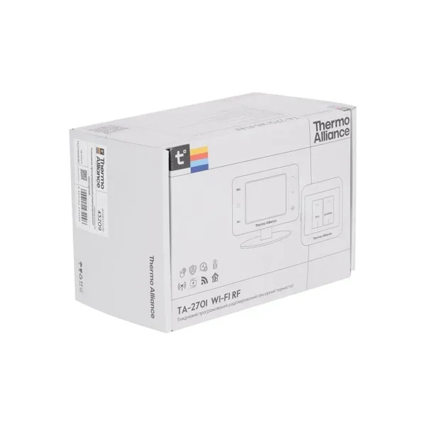 Недельный программируемый термостат Thermo Alliance ТА-2701RFWiFi пластиковый радиоуправляемый сенсорный с Wi-Fi (TA2701WIFIRF)