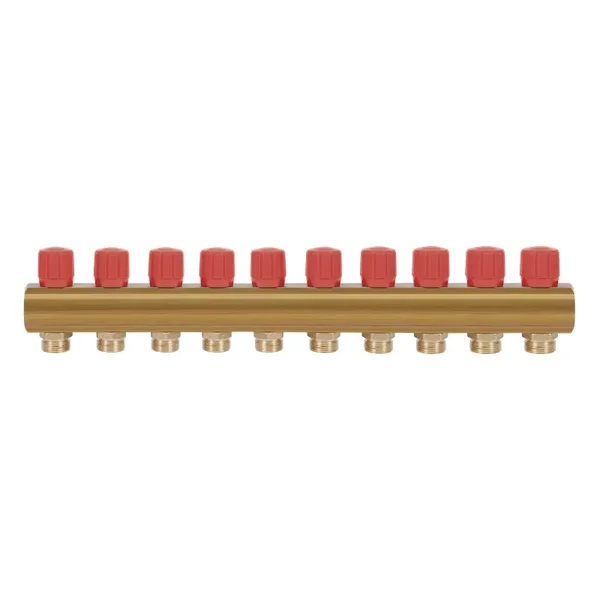 Коллектор распределительный Icma 1105 латунный на 10 выходов 1