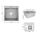 Мийка для кухні інтегрована Lidz Handmade H5050G (LDH5050GPVD43620) Brushed Grey PVD 3,0/1,0 мм
